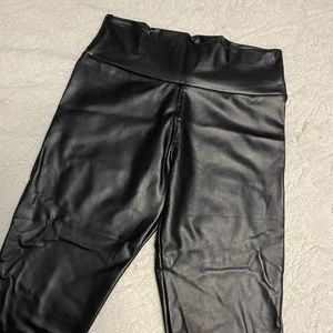 Black pleather leggings